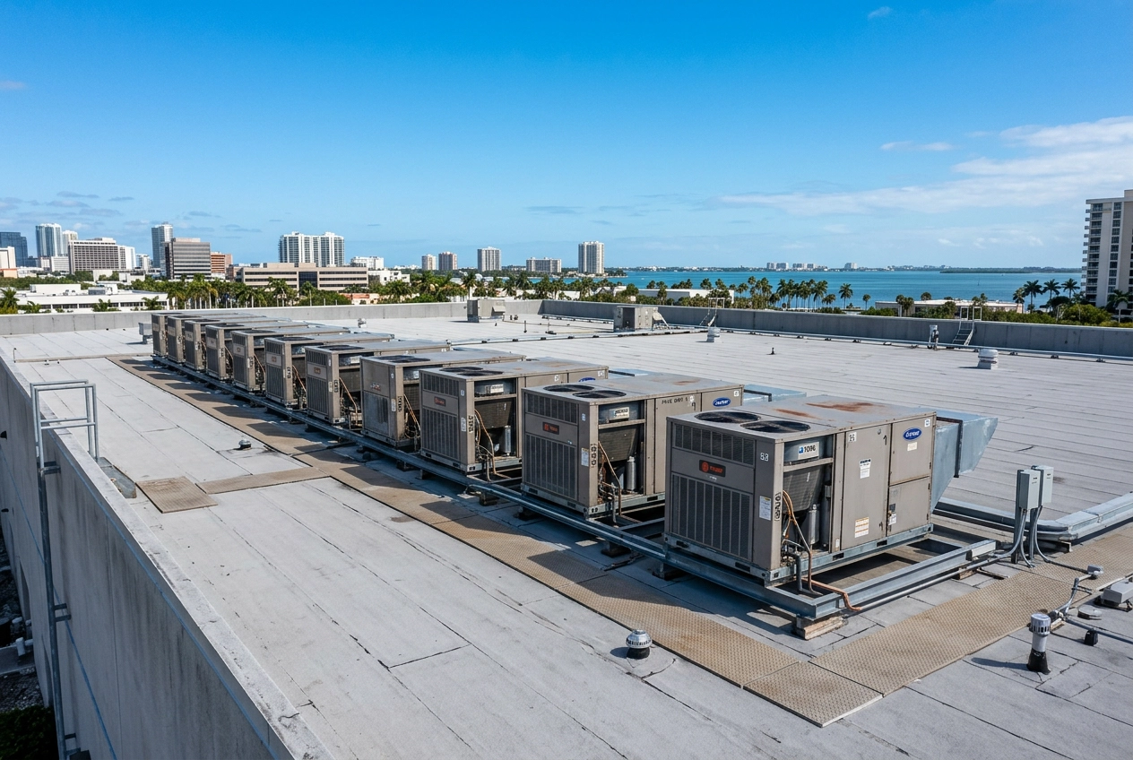 Rooftop commercial HVAC units