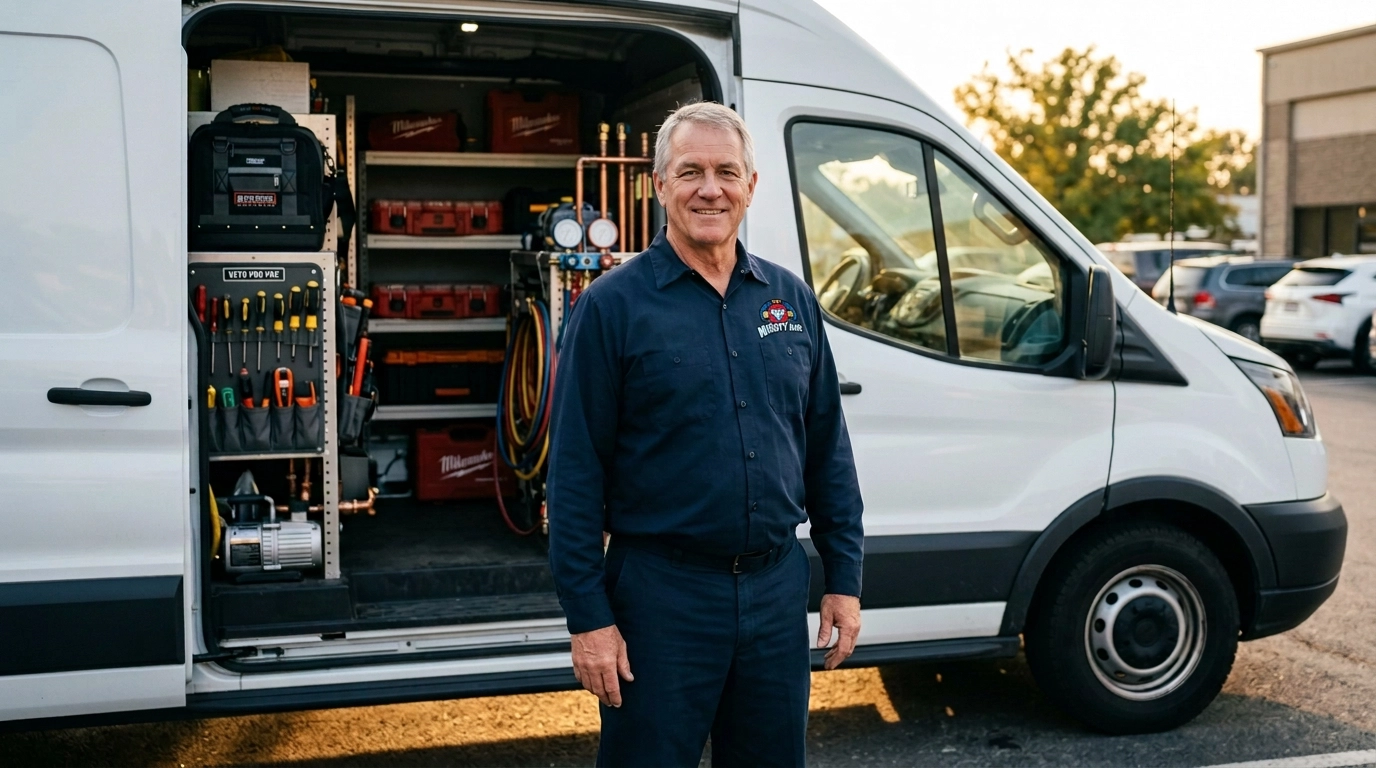 Portrait of an experienced Mighty Air technician