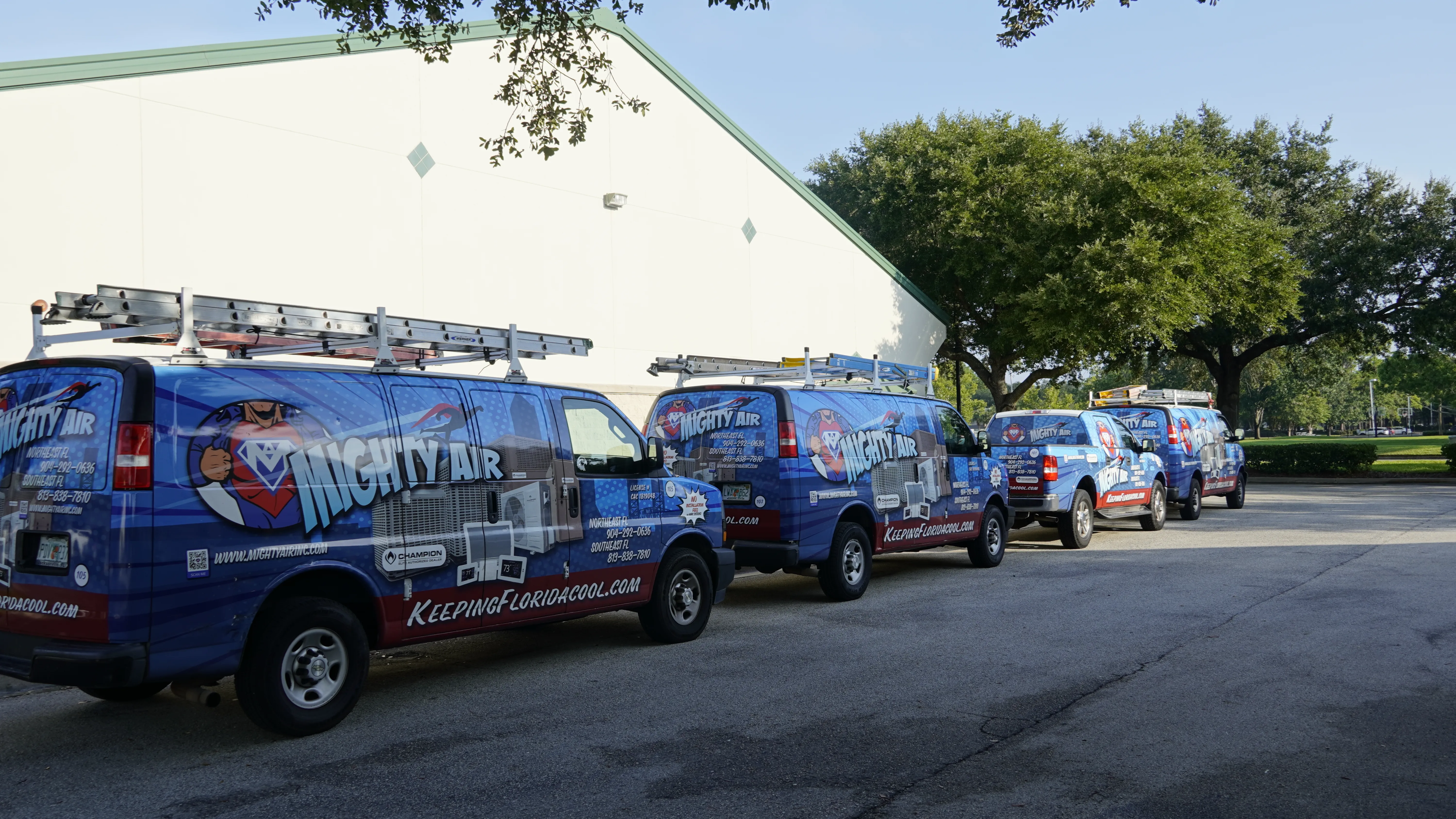 The Mighty Air team with their service vans in Jacksonville